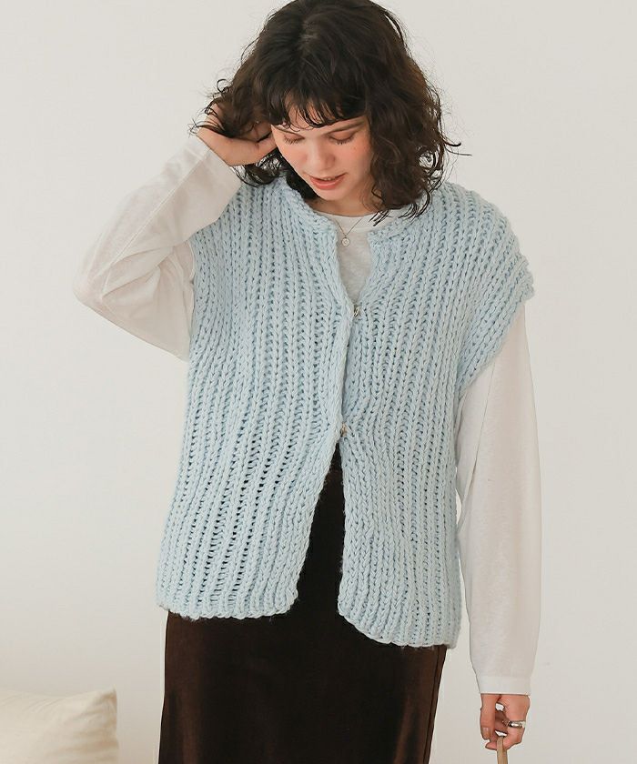 バーディーハント、ニットベスト 再入荷 ハンドニットベスト (231-951-1941) | PICHI