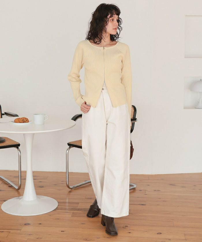 前後2wayダブルジップニットプルオーバー | titivate