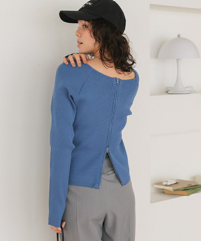 前後2wayダブルジップニットプルオーバー | titivate