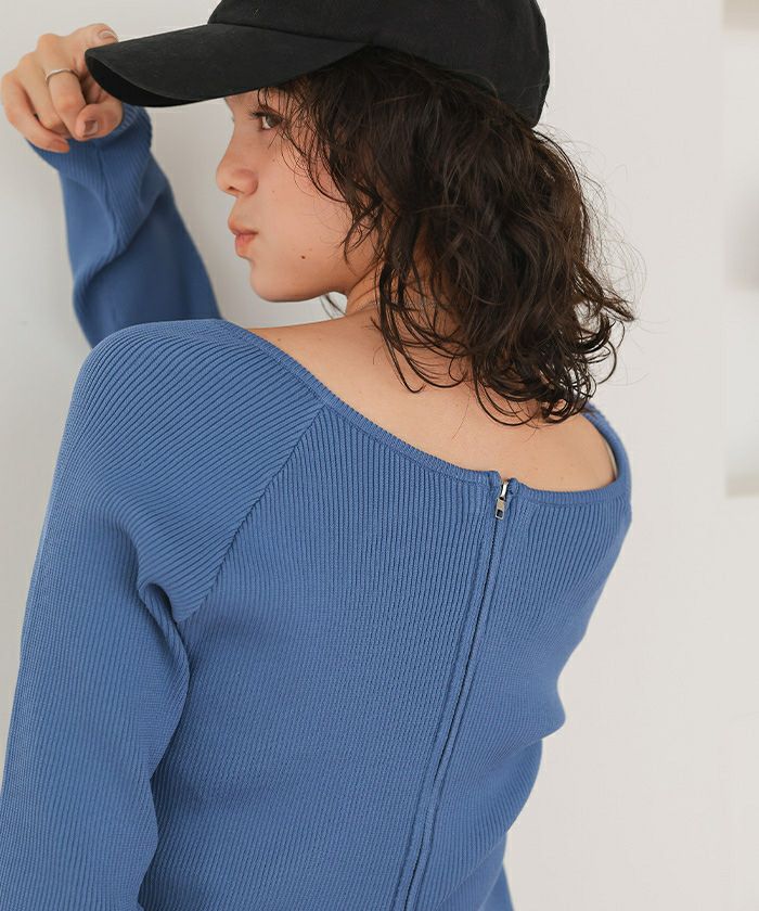 前後2wayダブルジップニットプルオーバー | titivate