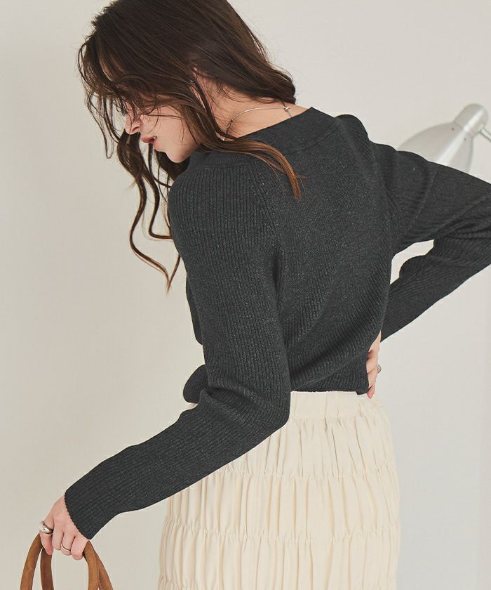 ウォッシャブルボートネックニット | titivate