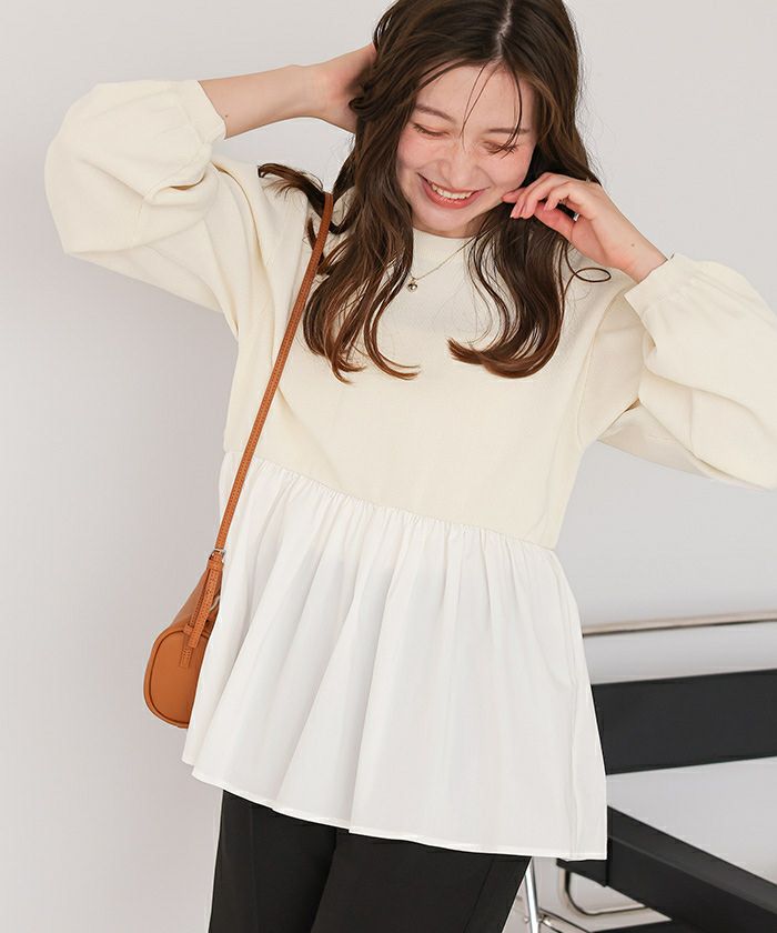 ペプラムドッキングニットプルオーバー | titivate