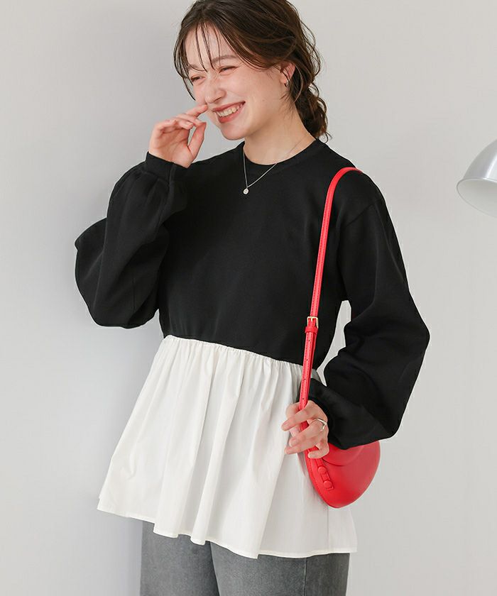 ペプラムドッキングニットプルオーバー | titivate