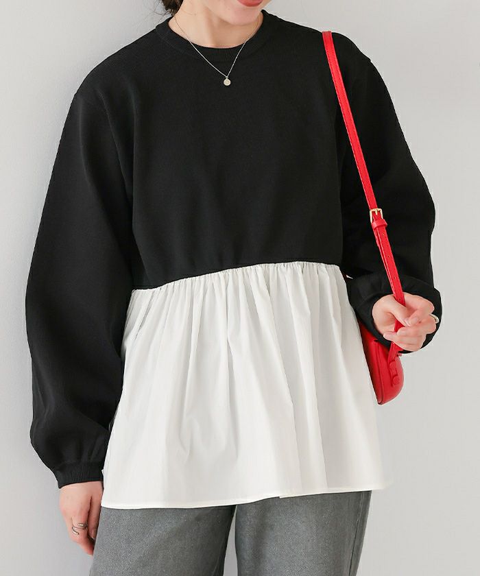 ペプラムドッキングニットプルオーバー | titivate