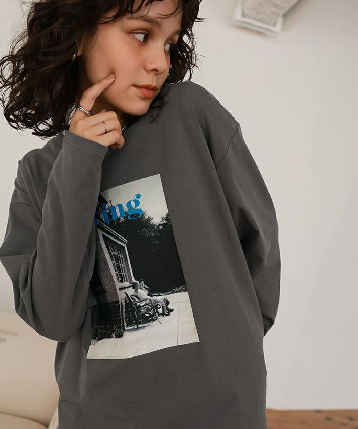 ヴィンテージライクフォトプリントロングスリーブTシャツ | titivate