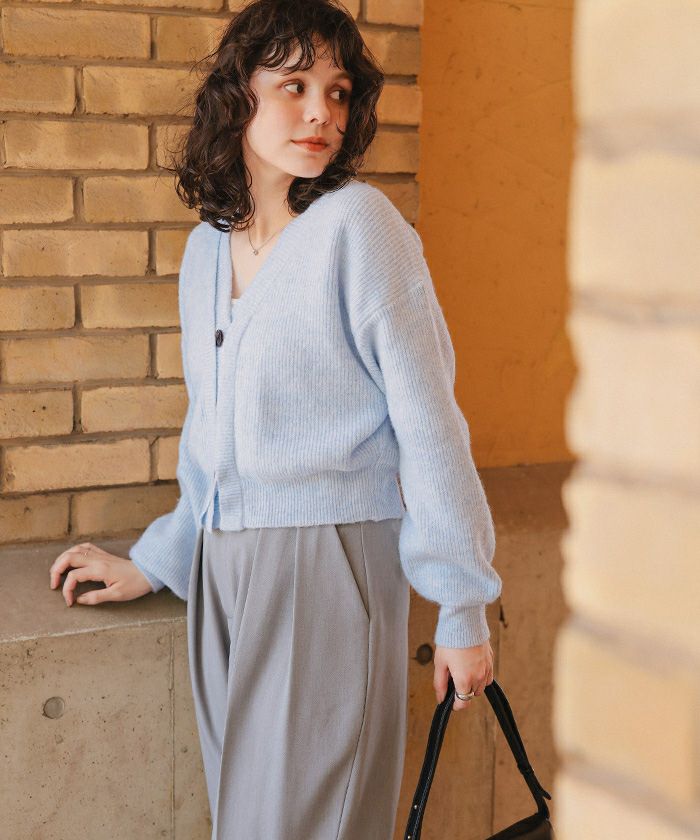 レイヤードデザインニットカーディガン | titivate