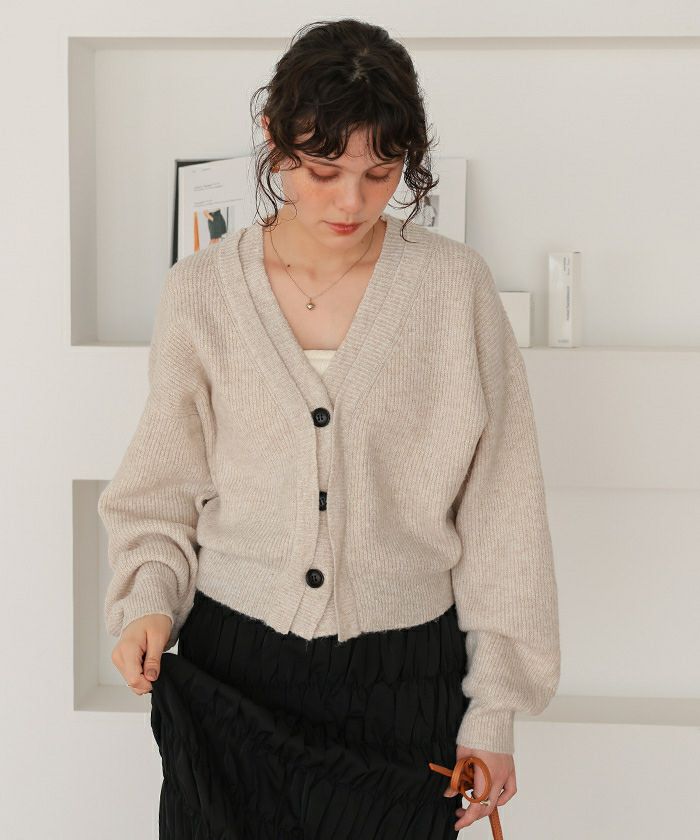 レイヤードデザインニットカーディガン | titivate
