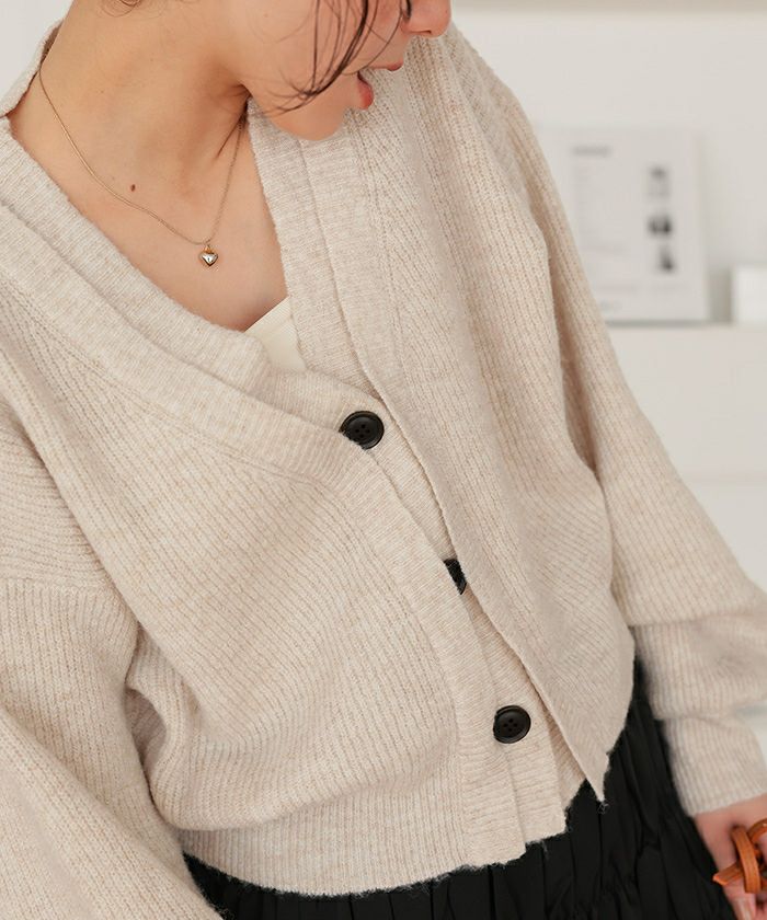 レイヤードデザインニットカーディガン | titivate