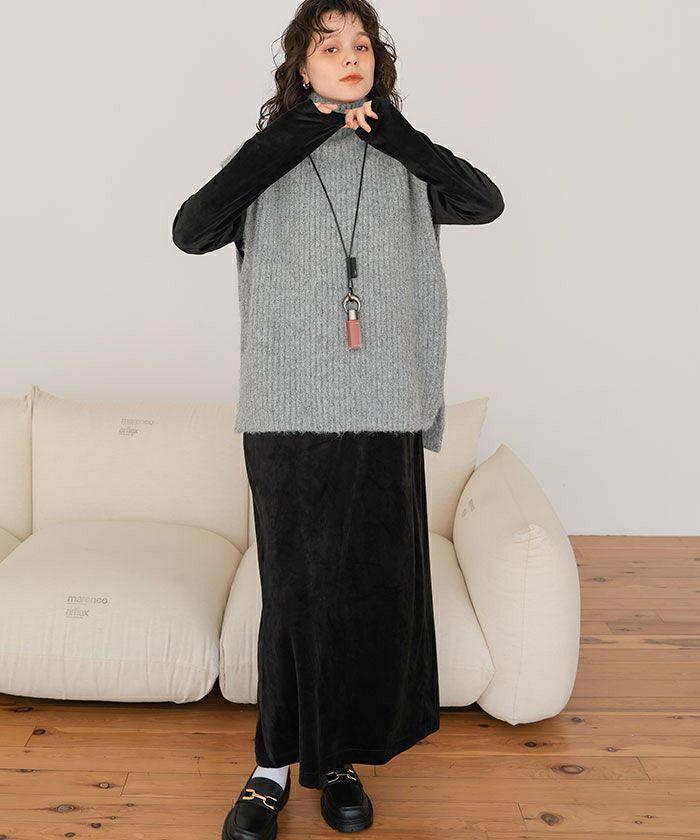 ベロアロングスリーブワンピース | titivate