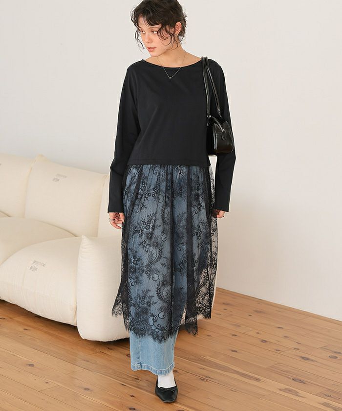 レースドッキングワンピース | titivate