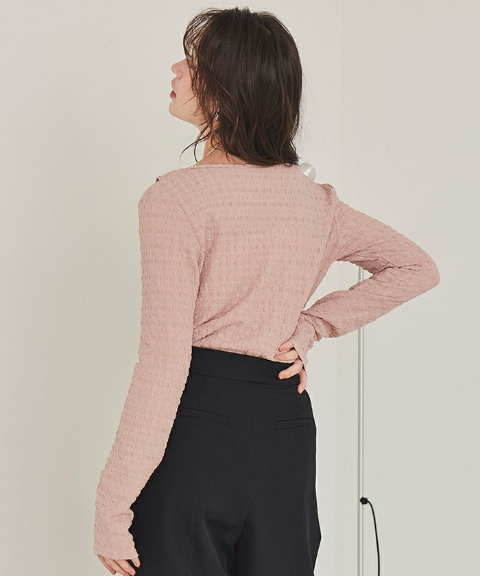 ドレープデザインロングスリーブトップス | titivate