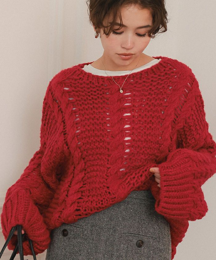 【新品】MACHATT ケーブルハンドニット ケーブルハンドニット（アイボリー） | MACHATT ONLINE STORE MACHATT