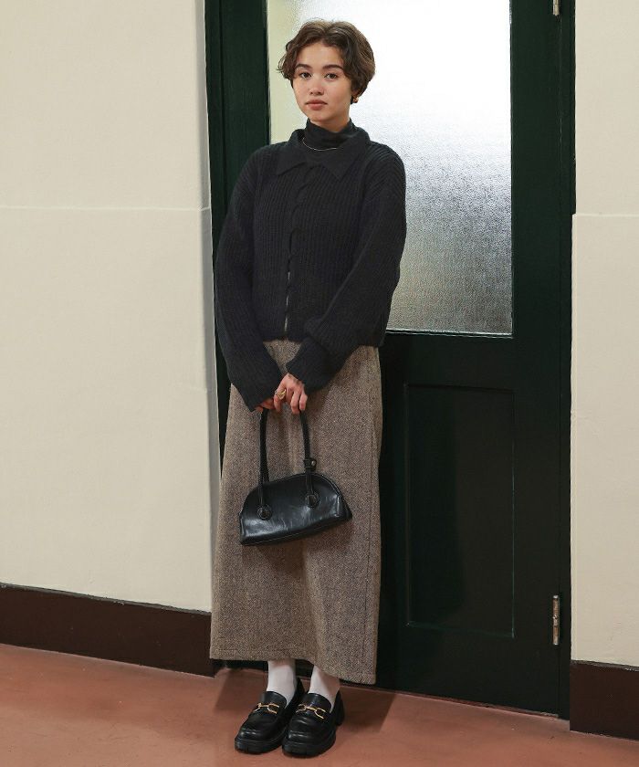 ノゾミイシグロ 12AW ファージャケット ボア ニット へアリーポロニットのkit | itoito
