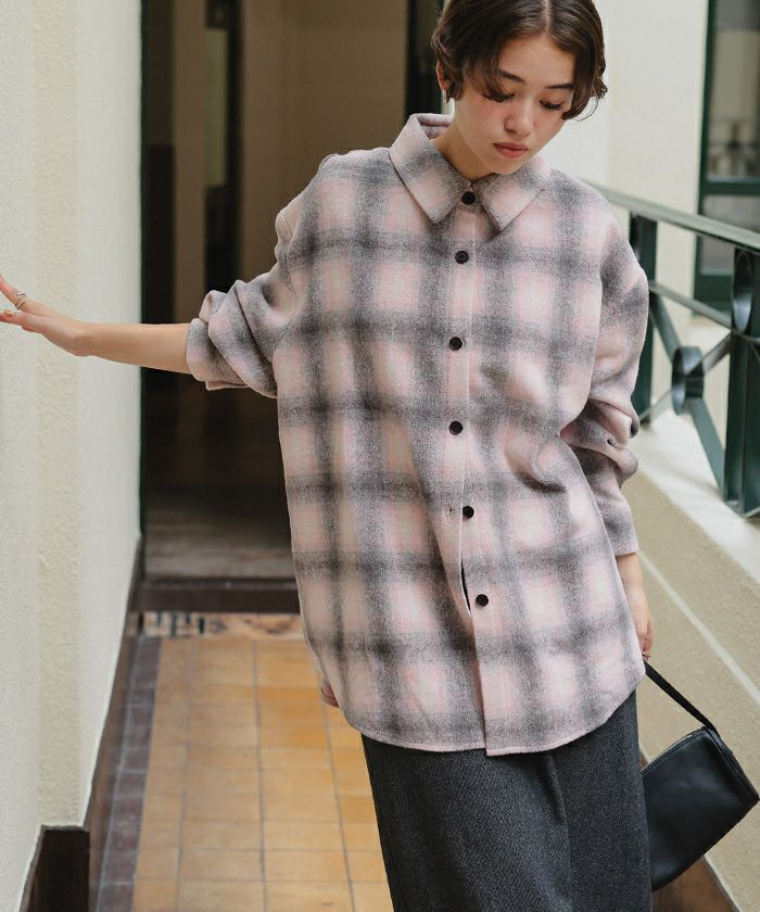 起毛チェックオーバーシャツ | titivate