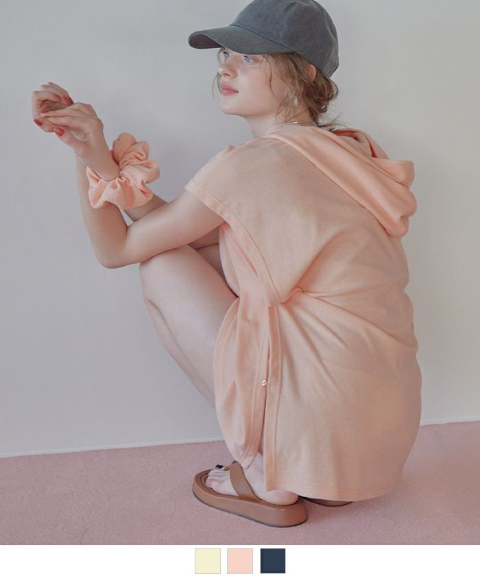シュシュ付パイル地ポンチョ【SEADRESS シードレス】 | titivate