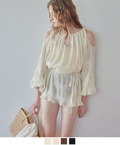 4点セット/ヘムラインラッシュガード×ビキニ/水着【SEADRESS