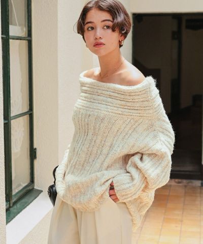 オフショルダールーズニット | titivate