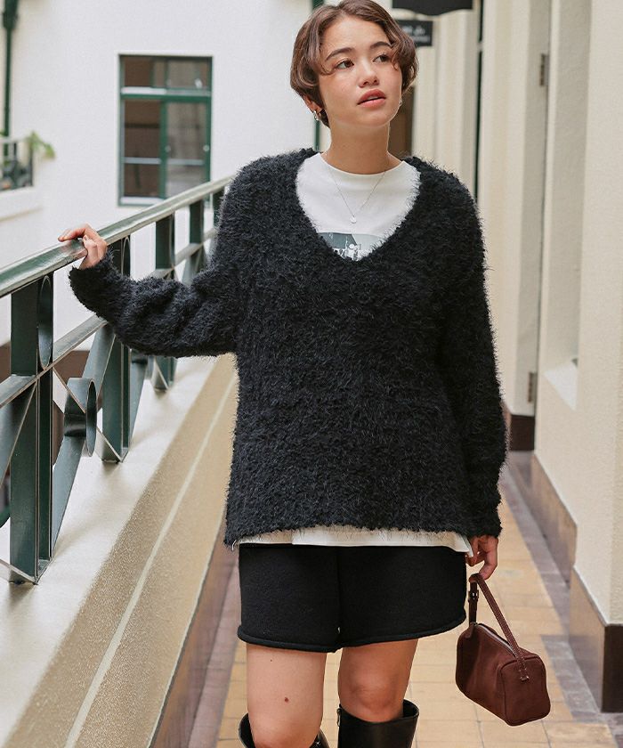 【わにぽち】 AMBIDEX Store △○強撚綿 襟フリルポロニット(F マルチ99