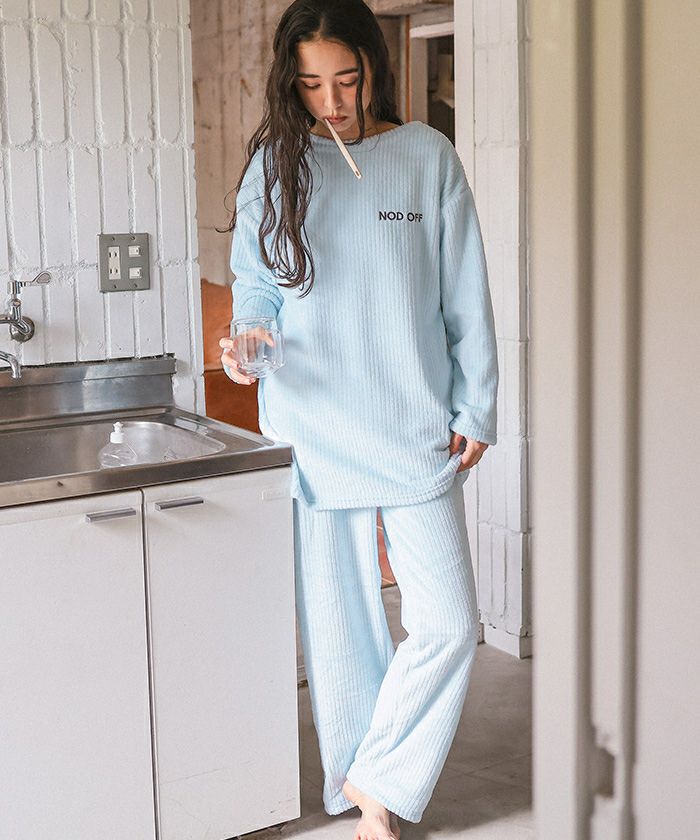 ふわもこマシュマロタッチチュニックパジャマセットアップ | titivate