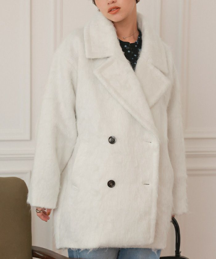 シャギーミドルダブルコクーンコート | titivate