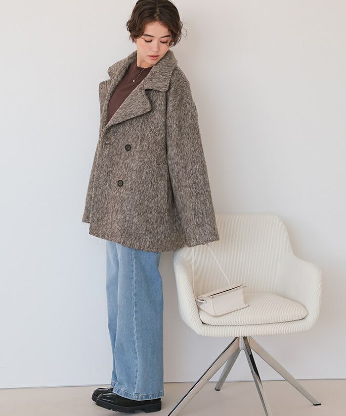 2wayカラーミドルシャギーコート | titivate