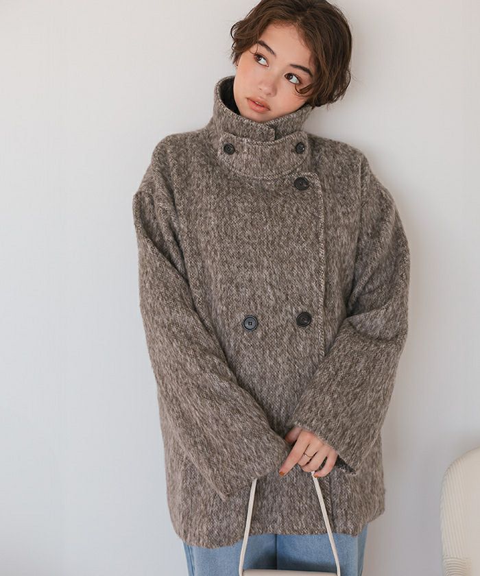 2wayカラーミドルシャギーコート | titivate