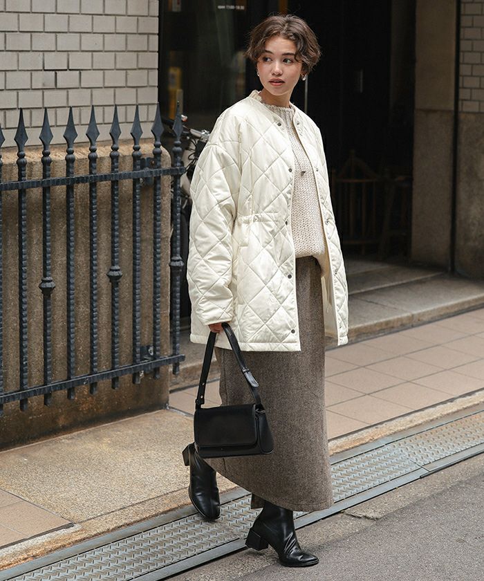 ウエストドローストリングキルティングジャケット | titivate