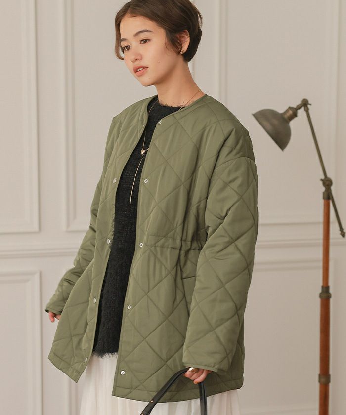 ウエストドローストリングキルティングジャケット | titivate