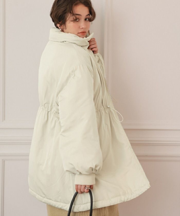 ウエストドローストリングハイネック中綿ジャケット | titivate