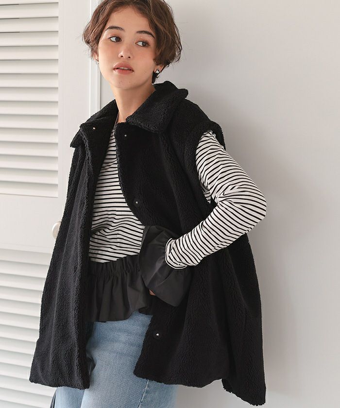 2wayフレアシルエットボアアウター | titivate