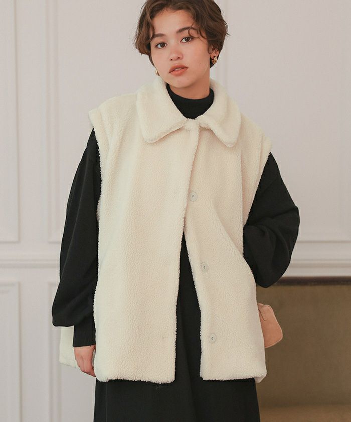 2wayフレアシルエットボアアウター | titivate