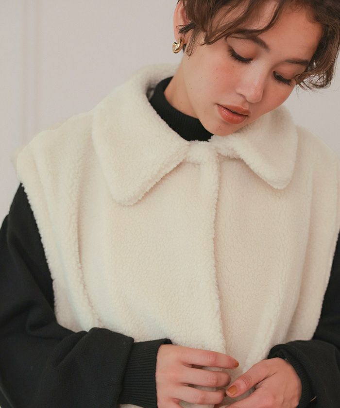 2wayフレアシルエットボアアウター | titivate