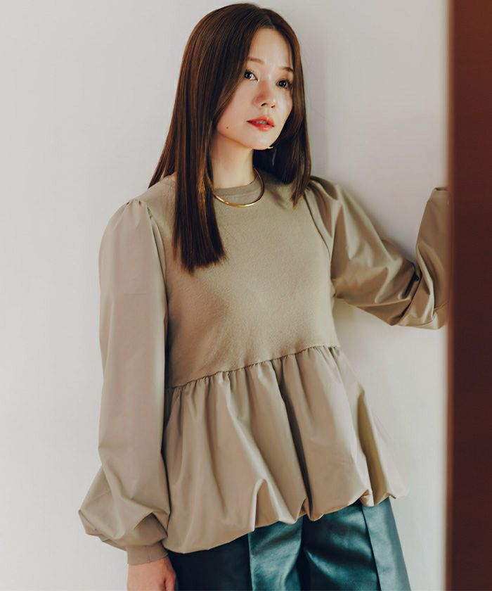 【Glam Lips】新品グラムリップス／ニット ドッキング バルーンペプラム Glam Lips OFFICIAL ONLINE STORE