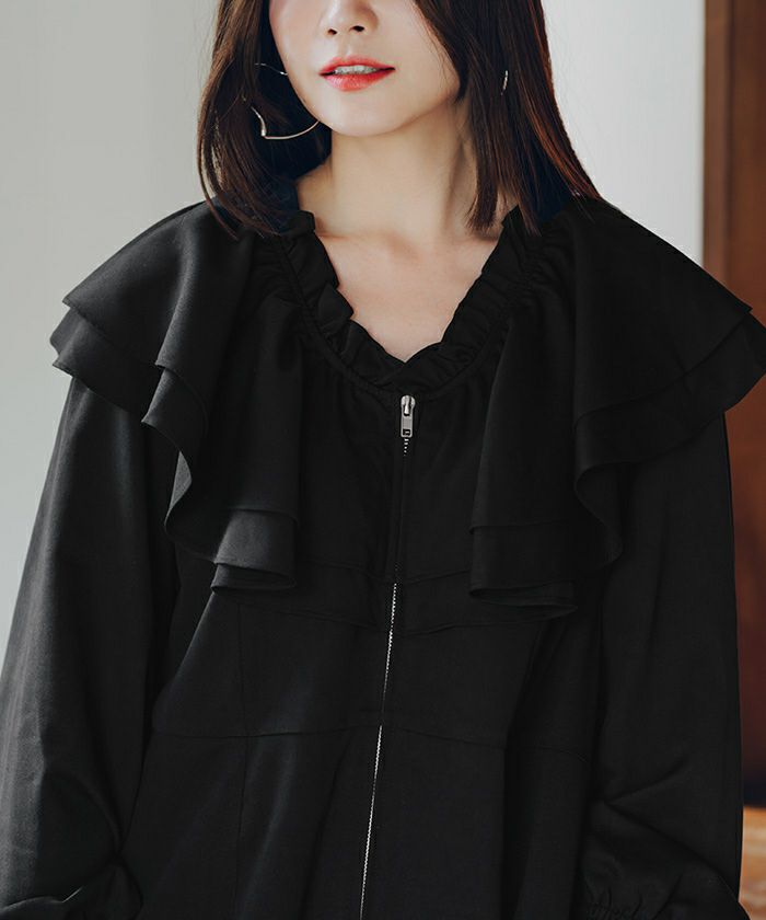 フロントファスナーフリルデザインオールインワン | titivate