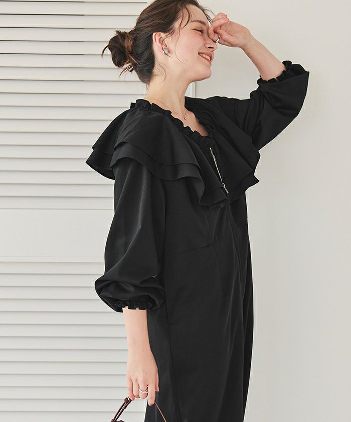 フロントファスナーフリルデザインオールインワン | titivate