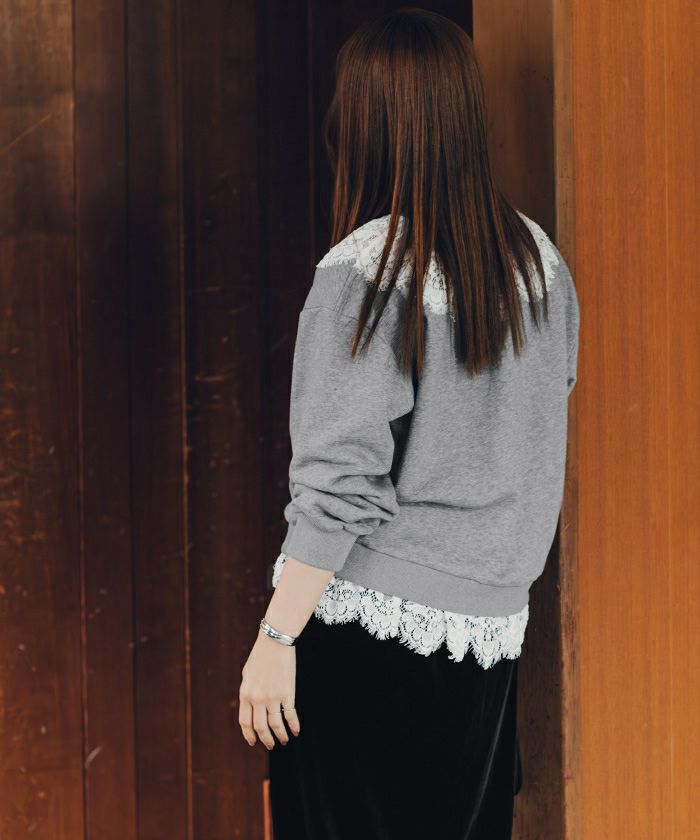 レースドッキングデザインスウェット | titivate