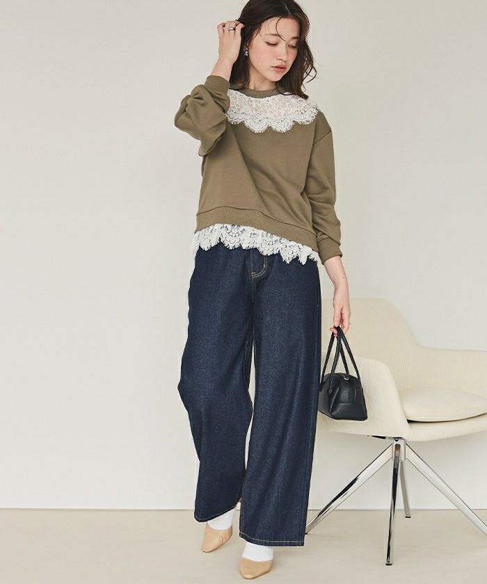 レースドッキングデザインスウェット | titivate