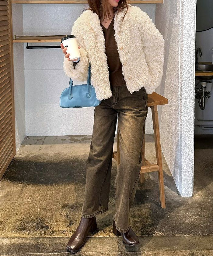 中綿キルティングプードルフェイクファージャケット | titivate