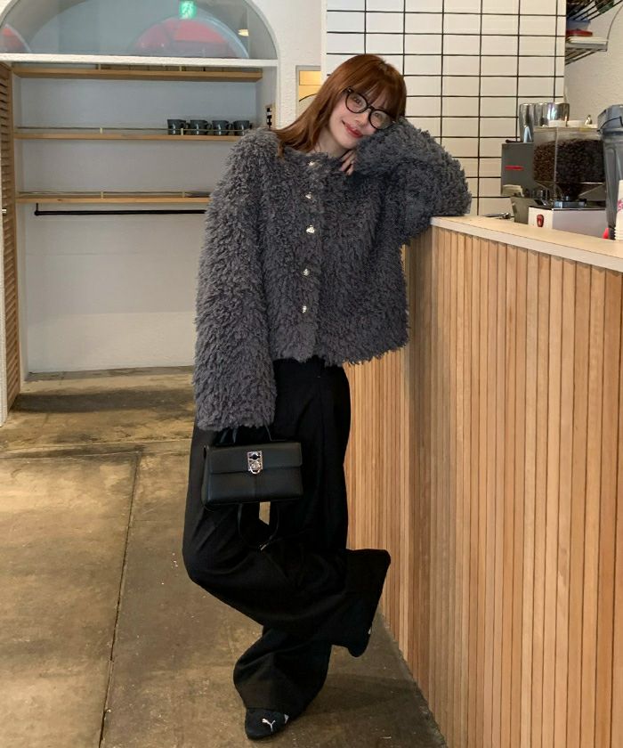 中綿キルティングプードルフェイクファージャケット | titivate