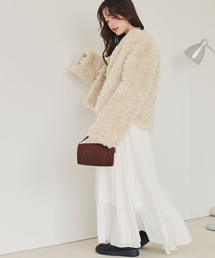 中綿キルティングプードルフェイクファージャケット | titivate