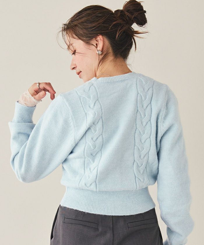 ケーブルデザインニットカーディガン | titivate