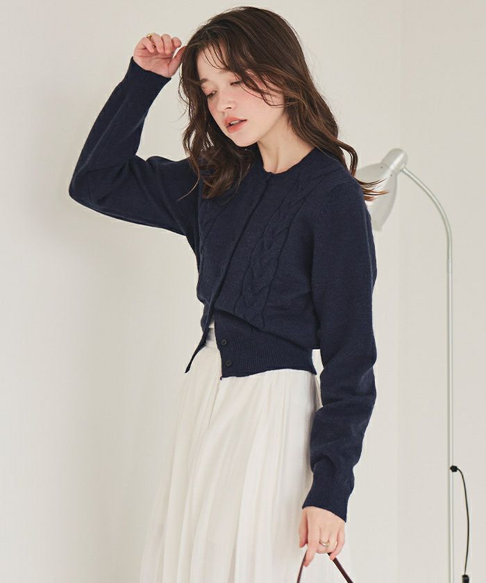 ケーブルデザインニットカーディガン | titivate