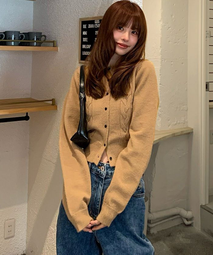 ▼デニム&サプライ ニットカーディガン ケーブルニット 星条旗【M】ネイビー PEANUTSケーブルニットカーディガン｜パジャマ｜ナルエー公式通販サイト