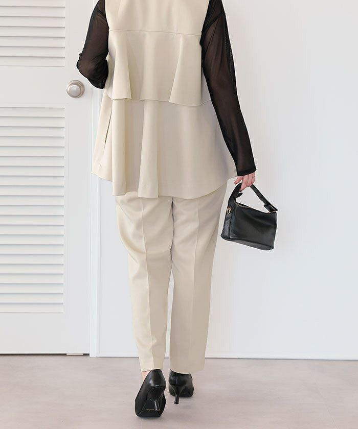 すややか GU公式 | 起毛タックテーパードパンツ(丈標準63.5～67.5cm)