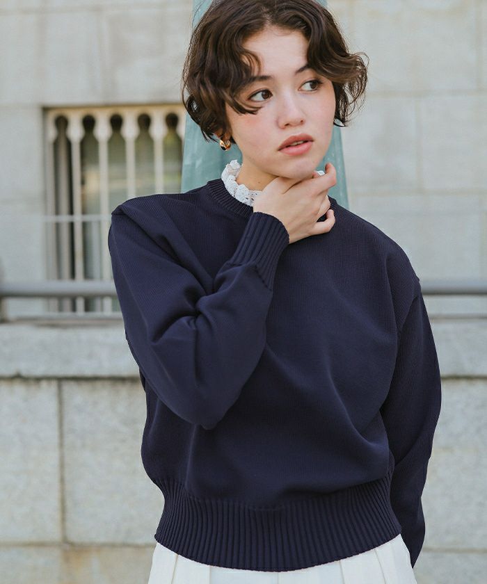 襟付きニットプルオーバー | titivate