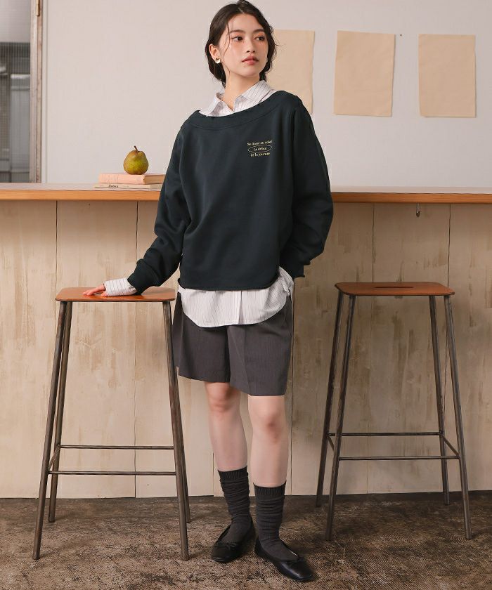 オフショルダースウェットプルオーバー | titivate