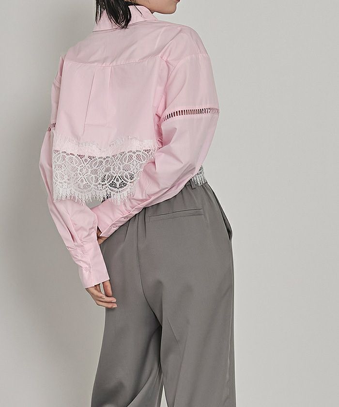 ヘムレースクロップドシャツ【miette ミエット】 | titivate