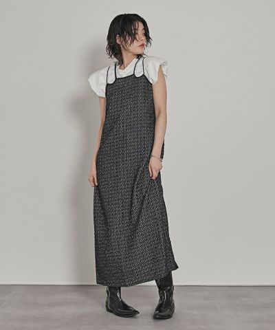 ふくれジャガードダブルストラップワンピース【miette ミエット
