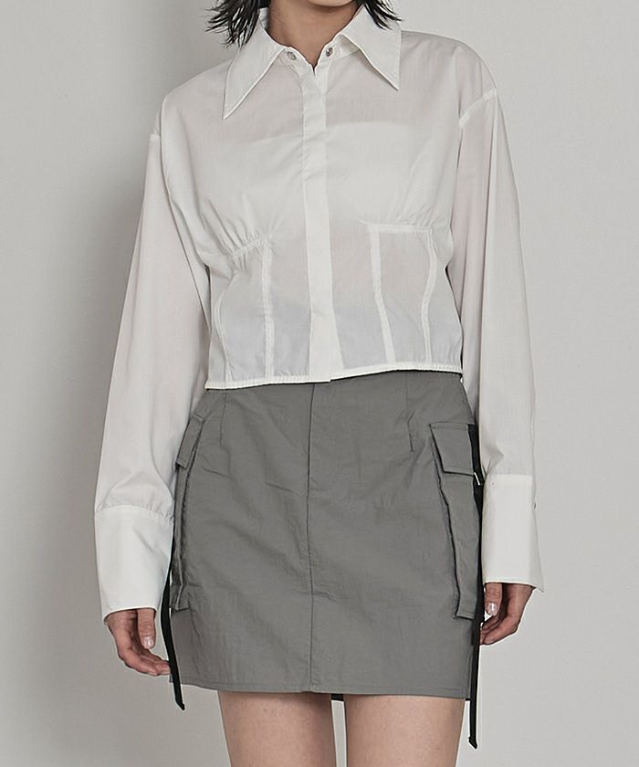 コルセットデザインクロップドシャツ【miette ミエット】 | titivate