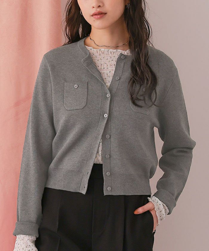 胸ポケットニットカーディガン | titivate